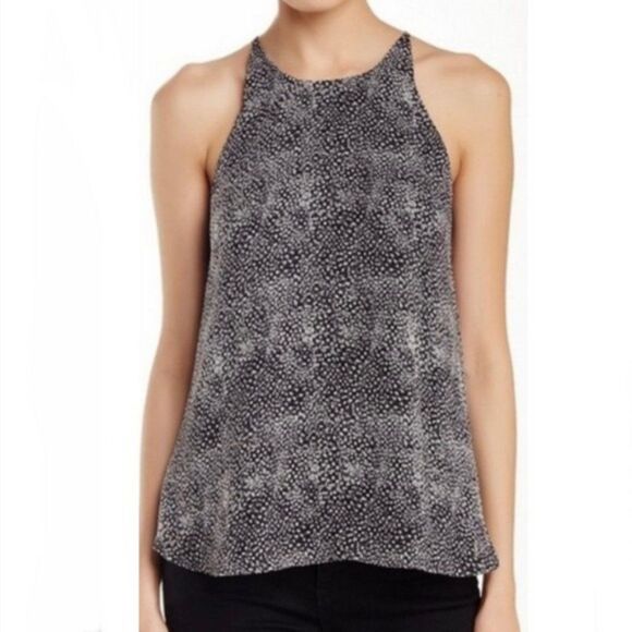 Joie Cualli Silk Printed Top in Caviar - Picture 1 of 6